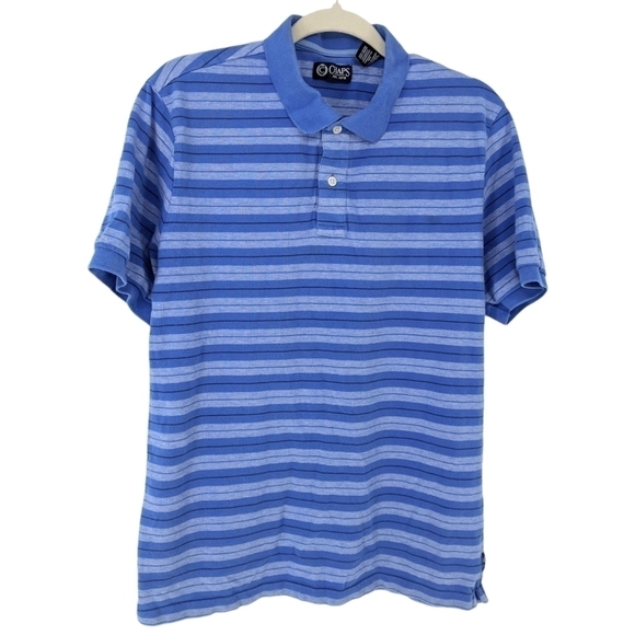 Chaps Men's Polo Rugby Shirt Short Sleeve Striped - Picture 1 of 10